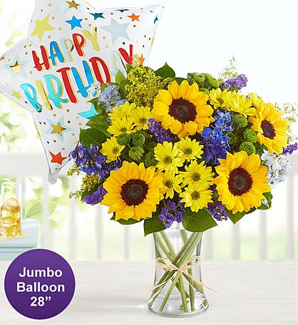 Fields of Europe® Summer with Jumbo Birthday Balloon 